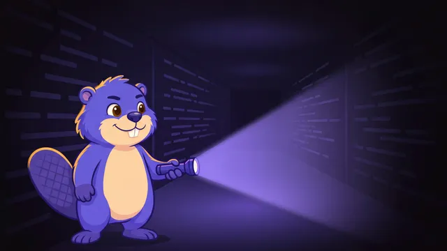 Tan sweeping a dark corridor of code with a flashlight.